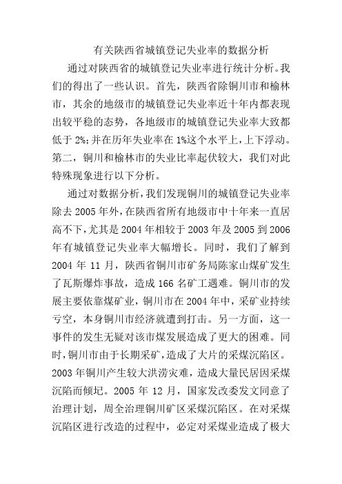 城镇登记失业率的数据分析