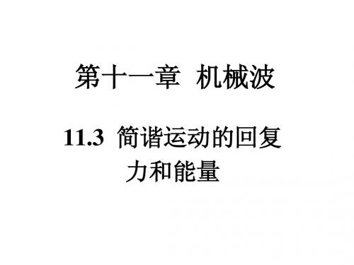 11.3简谐运动的回复力和能量