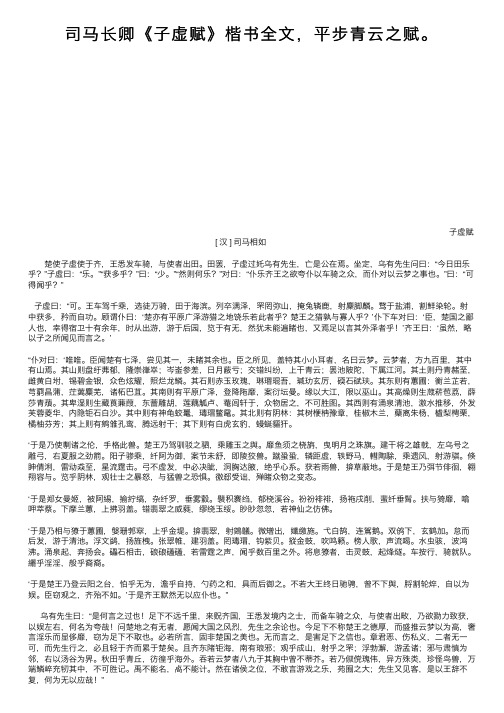 司马长卿《子虚赋》楷书全文，平步青云之赋。