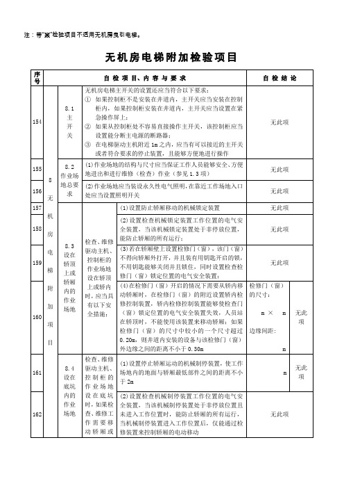 6无机房电梯附加检验项目