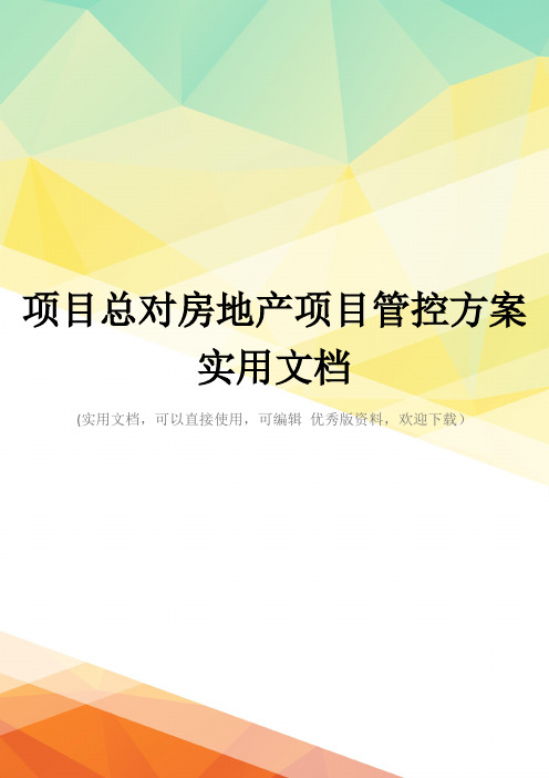 项目总对房地产项目管控方案实用文档