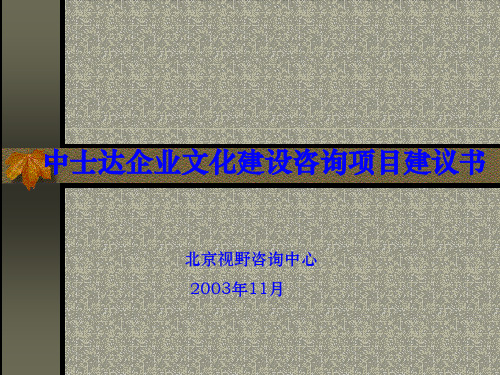 xx企业文化建设咨询项目建议书(ppt 26)