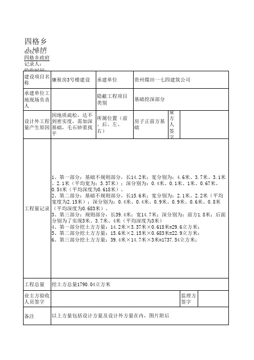 工程量增减单