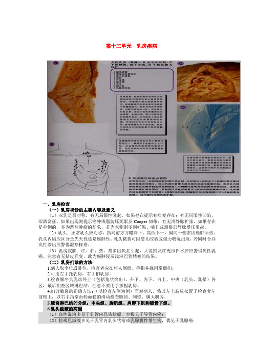 临床执业医师考试真题解析外科学第十三单元乳房疾病