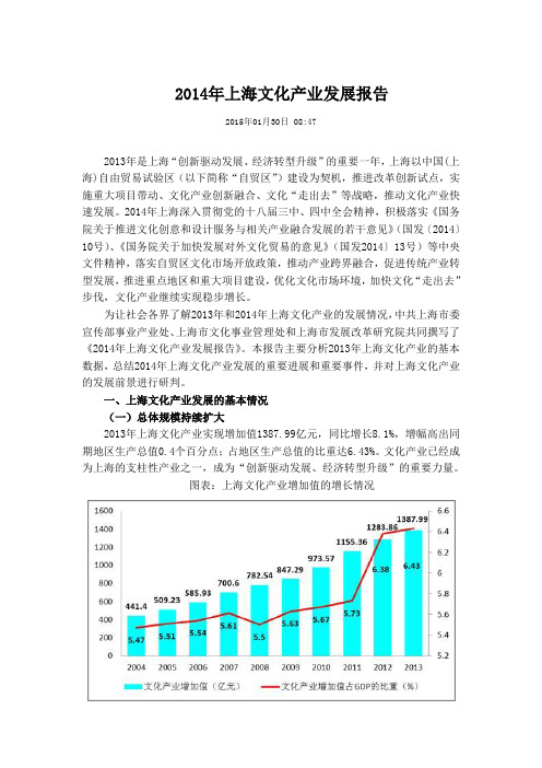 2014年上海文化产业发展报告