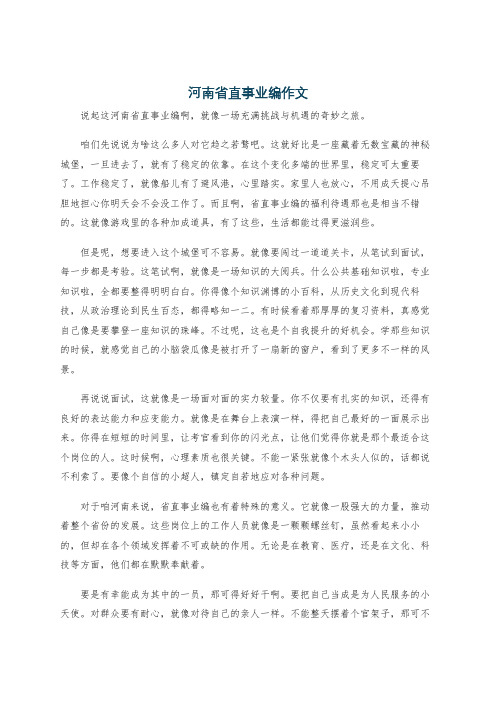 河南省直事业编作文