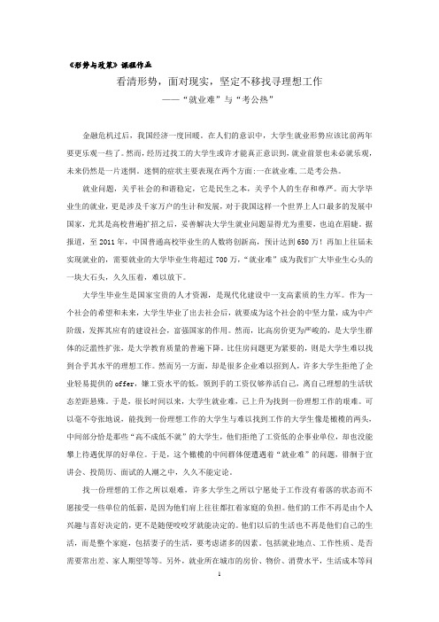 形势与政策课程作业