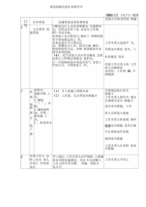 弱电线路改造作业指导书