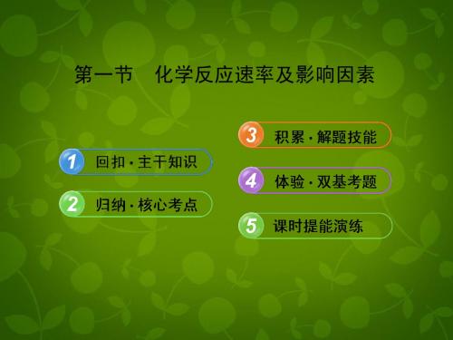 【全程复习方略】(安徽专用)2013版高考化学 7.1 化学反应速率及影响因素课件 新人教版(含精细解析)