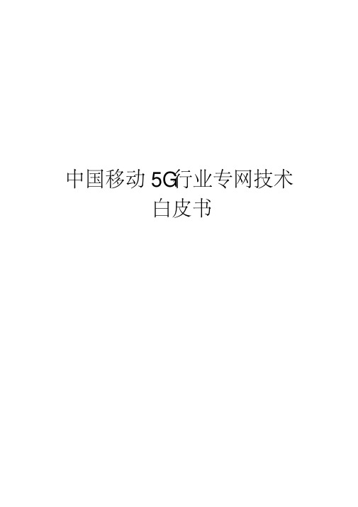 中国5G通信行业专网技术白皮书