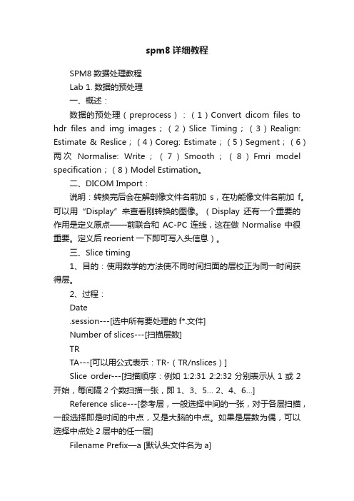 spm8详细教程