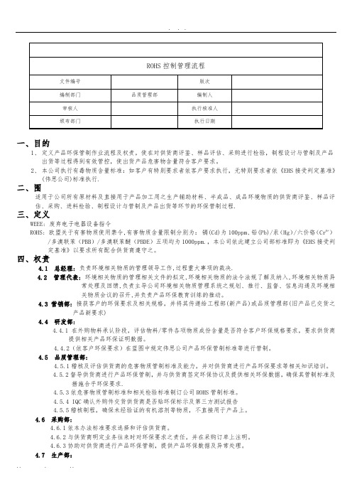 RoHS控制管理流程图