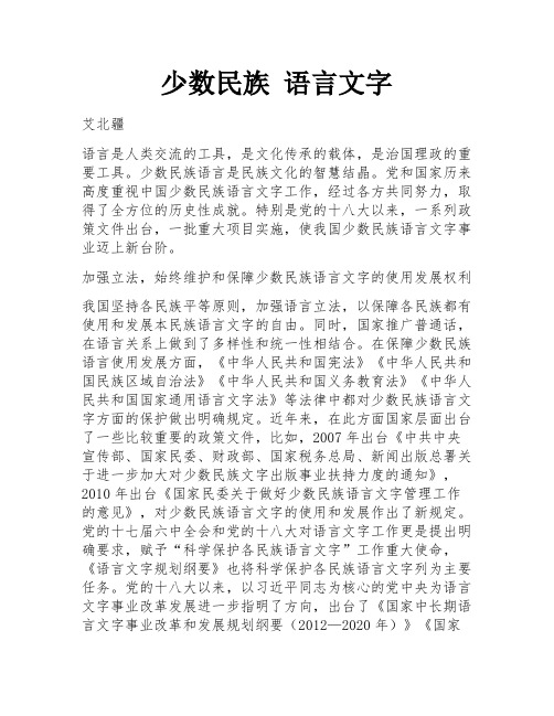 少数民族 语言文字