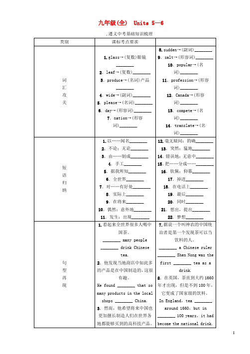 中考命题研究(遵义)中考英语 第一部分 教材知识研究 