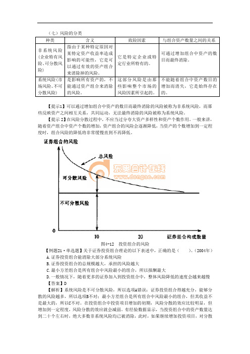 (七)风险的分类