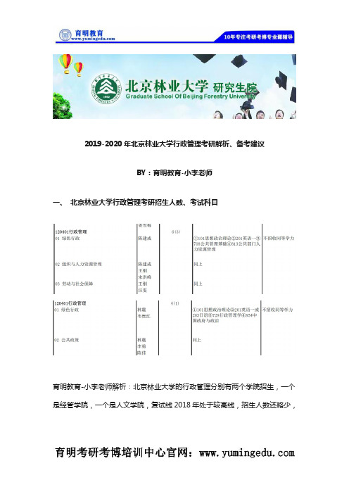 行管：2019-2020年北林行政管理考研分数线、复试信息