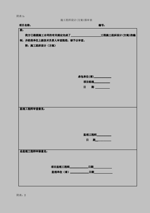 土建施工各类报审表