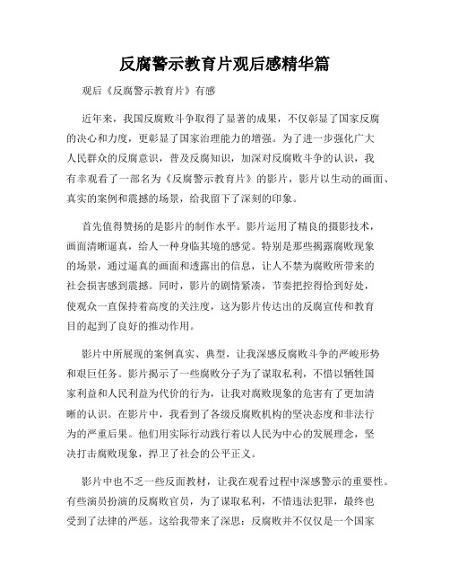 反腐警示教育片观后感精华篇