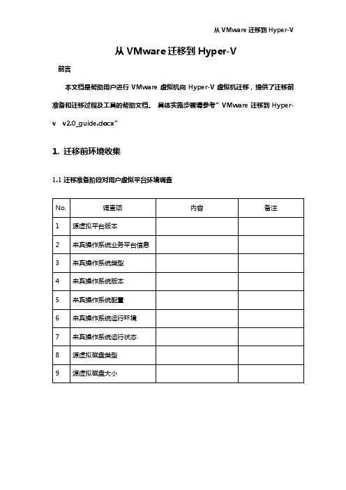 VMWare向 Hyper-V迁移_方案