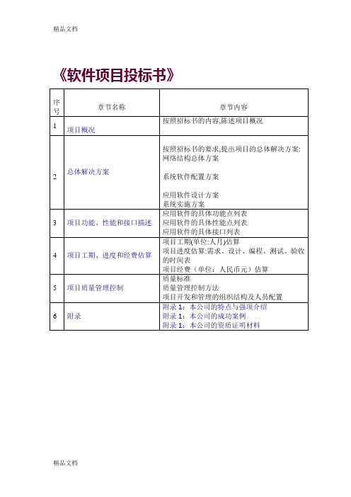 《软件项目投标书》培训课件