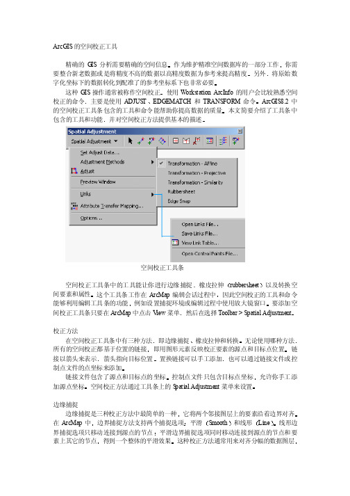 ArcGIS.的空间校正工具