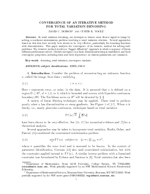 Iterative methods for total variation denoising