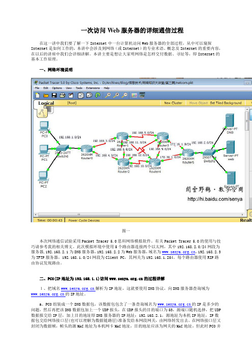 一次访问Web服务器的详细通信过程