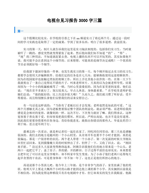 电视台见习报告3000字三篇