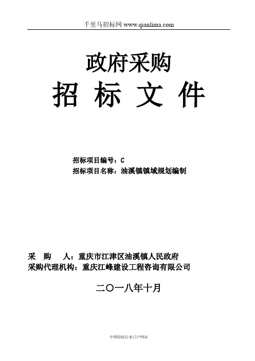 镇域规划编制招投标书范本