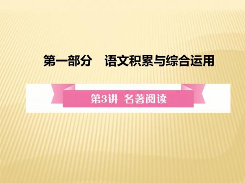 安徽省中考语文第讲《名著阅读》复习课件