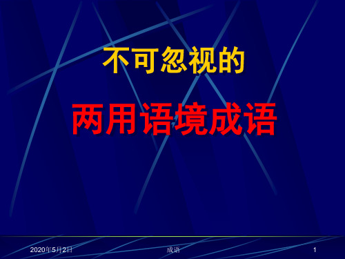 不可忽视的两用语境成语.ppt