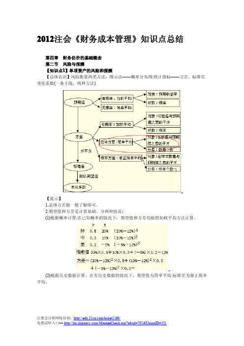 《财务成本管理》风险与报酬知识点总结