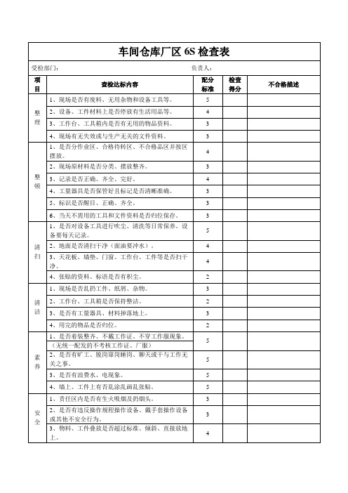 标准版公司6S检查表