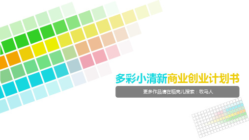 牧马多彩小清新商业创业计划书ppt精品模板