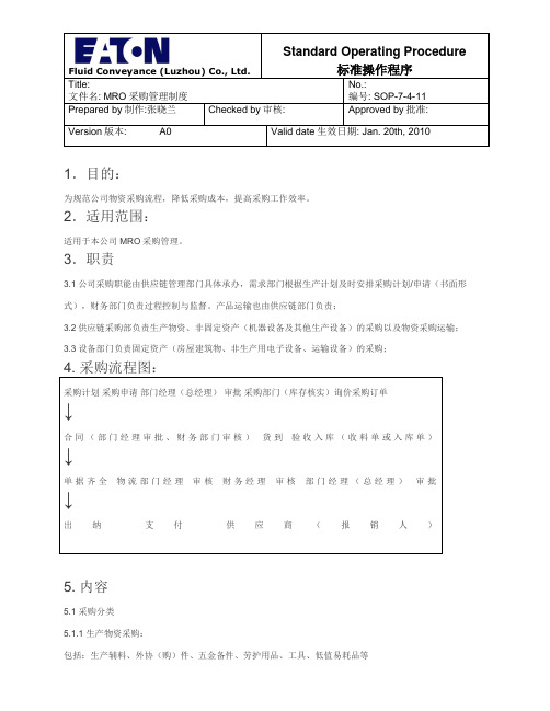 SOP-7-4-11MRO采购管理制度