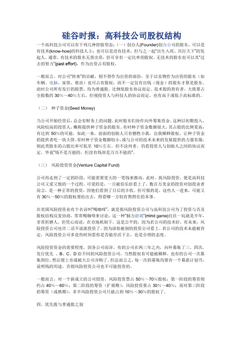 高科技公司股权结构