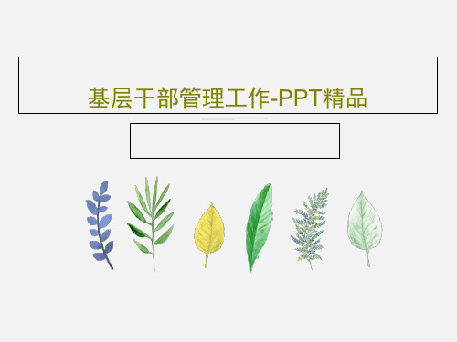 基层干部管理工作-PPT精品共50页