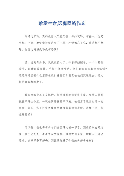 珍爱生命,远离网络作文