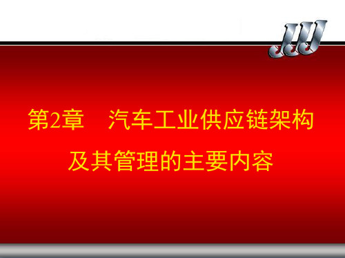 《汽车企业物流与供应链管理及经典案例分析》--第2章 汽车工业供应链架构及