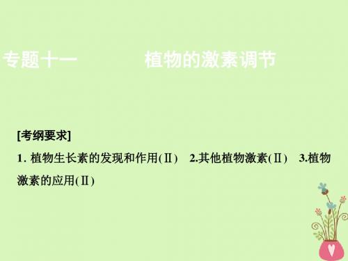 高考生物二轮复习第一部分专题十一植物的激素调节课件新人教版