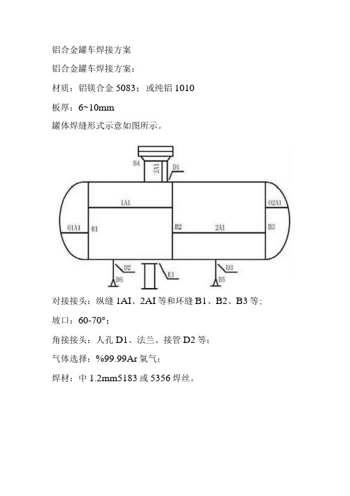 铝合金罐车焊接方案