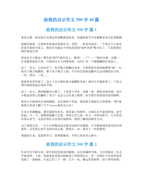 给我的启示作文500字40篇