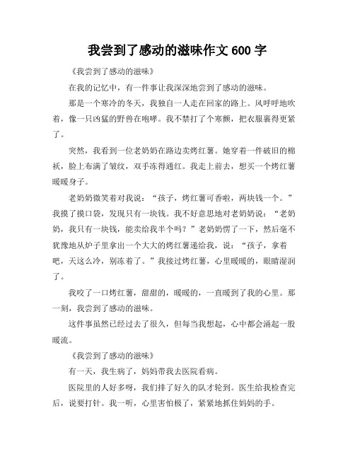 我尝到了感动的滋味作文600字