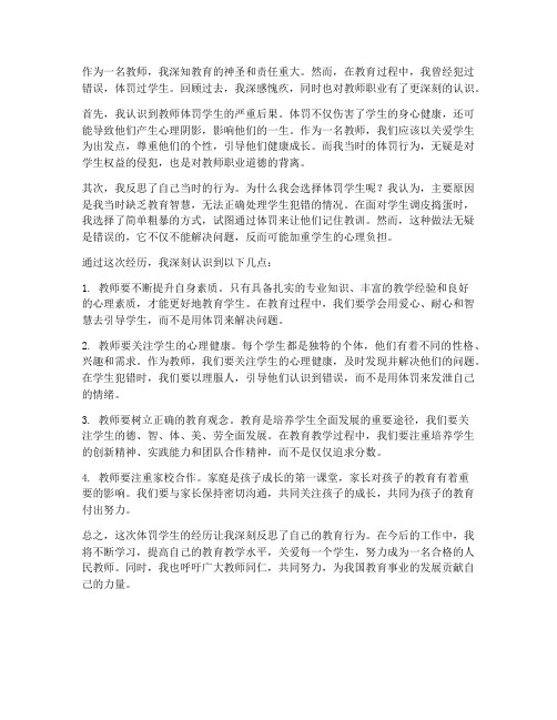 教师体罚心得体会