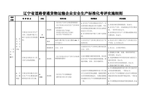 辽宁省道路普通货物运输企业安全生产标准化考评实施细则