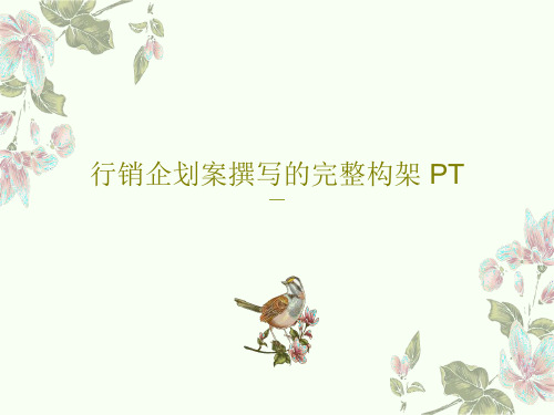 行销企划案撰写的完整构架 PT81页PPT