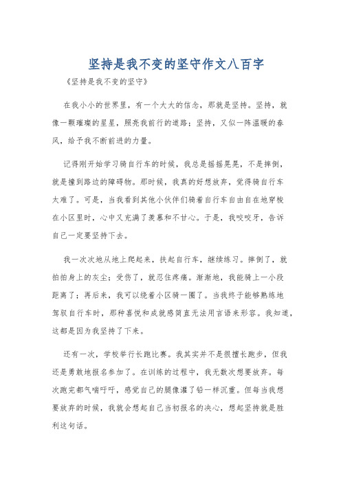 坚持是我不变的坚守作文八百字