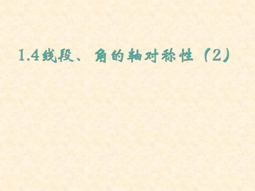 数学：苏教版八年级上：1.4《线段、角的轴对称性》(2)