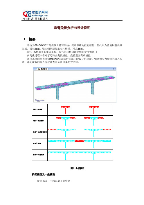 悬臂梁桥分析与设计说明