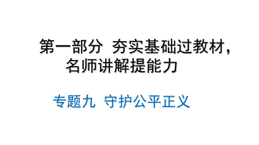 2022年中考道德与法治考点专项突破课件 专题九 守护公平正义(23张PPT)